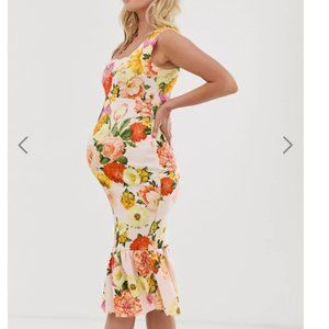 ASOS DESIGN Maternity scallop floral dress